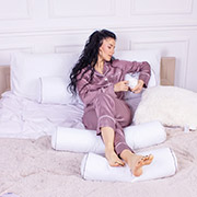 Подушка-валик 8105 Naturale Line 11-2107 White EcoSilk бязь MirSon