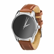 Годинники ZIZ Мінімалізм чорний шоколадний, срібло - другий ремінець в подарунок 4600356