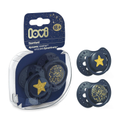 LOVI Пустушка силіконова динамічна 18 м-ців 2 шт. Stardust - синя синій