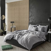 Комплект постільної білизни сатин-велюр Pagoti Courage сріблястий