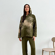 Худі жіноче в'язане Vibe Wool Art Knit оливковий