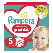 Підгузки-трусики дитячі 12-17 кг розмір 5 96 шт Active Baby-Pants Junior Pampers 8006540069509