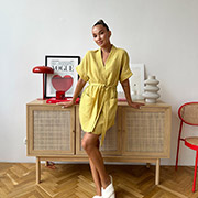 Жіночий халат-кімоно Hawaii M21 муслін Cosy гірчиця