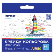 Крейда кольорова 6 шт Classic Jumbo Kite K-073