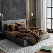 Комплект постільної білизни сатин-велюр Pagoti Inspiration шоколадний