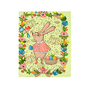 Кухонний вафельний рушник Великдень-1 Руно салатовий