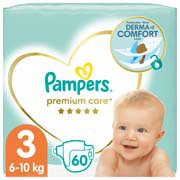 Підгузки Pampers Premium Care Розмір 3 (Midi) 6-10 кг 60 штук