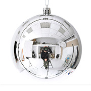 Набор из 4 шаров серебро пластик 10см Lefard 681-050