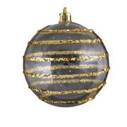 Игрушка новогодняя Шар 8 см полосатый с глиттером Yes! Fun 972880