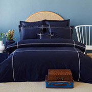 Постільна білизна MieCasa сатин Plus lacivert-beyaz синій-білий