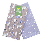 Набор кухонных полотенец Праздничные коты Home Line серо-голубой