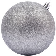 Куля новорічна 10 см Novogod'ko 974048 срібло гліттер
