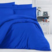 Комплект постільної білизни Selena Сатин Stripe Синій Електро 310071