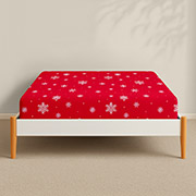 Простирадло на гумці Snowflakes Cranberry фланель Cosas висота 20 см