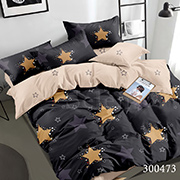 Постільна білизна сатин Selena Зірки Золотисті 300473