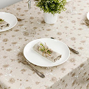 Скатертина бавовняна Квіти беж Господиня Прованс