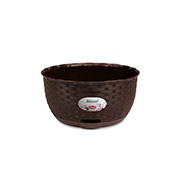 Вазон пластиковий круглий 5,9л Natural 30 см з автополивом Stefanplast 75453 коричневий