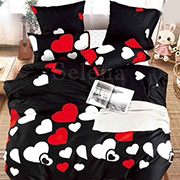 Постільна білизна бязь люкс Серця Black Selena 101102