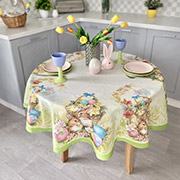 Скатертина великодня лляна кругла SKLP02 LiMaSo