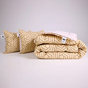 Літній спальний комплект 2808 Ecosilk Сolor Fun Line Geometry ковдра, простирадло та наволочки MirSon