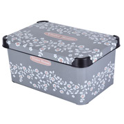 Кошик з кришкою 10 л Decor Antrasit Flower Violet House 0647