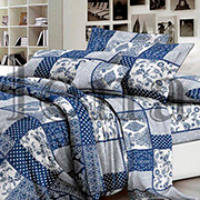 Комплект постільної білизни бязь Печворк Синій Selena 100132