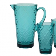 Глечик з акрилового скла 2,1 л Алмазні грані Certified International 20432 бірюзовий