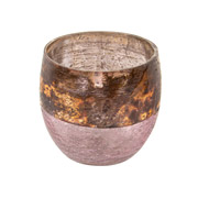 Підсвічник скляний декоративний 9x10 см рожевий Lefard 876-075