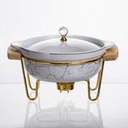 Марміт круглий 0.8 л Yiwu LC-710 білий мармур