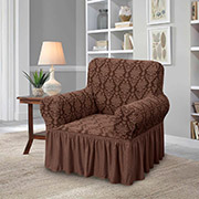 Жакардовий чохол для крісла Love you шоколад