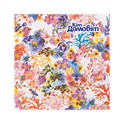 Серветки столові паперові двошарові Квіткові 33х33 см, 25 шт, Кіт Домовіт