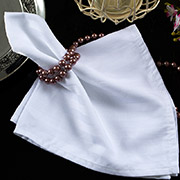 Набір із 6 столових серветок 35х35см Iris Home страйп-сатин 1х1 білий