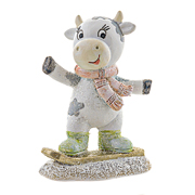 Фигурка декоративная 6,5х9см Коровка на сноуборде Lefard 192-097