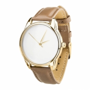 Годинники ZIZ Мінімалізм коричневий, золото - другий ремінець в подарунок 4600273