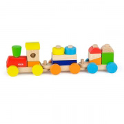 Деревянный поезд-пирамидка Viga Toys Цветные кубики 51610