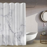 Штора тканинна для ванної кімнати без кілець Marbel Black Woko