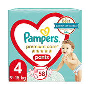 Підгузки-трусики Pampers Premium Care Pants Maxi, розмір 4, 9-15 кг, 58 шт.