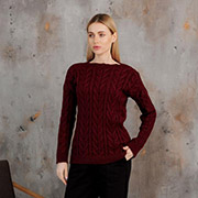 Джемпер жіночий в'язаний Ассоль з люрексом Art Knit бордовий