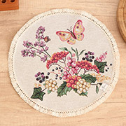 Салфетка гобеленовая круглая Лавандовое поле Прованс