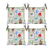 Набір із 4 подушок для стільців Cupcake blue Прованс