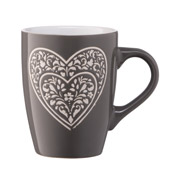 Чашка керамічна 330 мл Heart Ardesto AR3467DGR темно-сіра