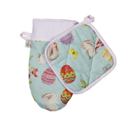 Набір рукавиця та прихватка Писанка блакитна Прованс