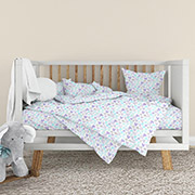 Постільна білизна для дитячого ліжечка Сердечки 193595 бязь Home Line лавандово-бірюзовий