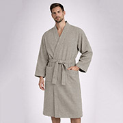 Халат кімоно вафельний унісекс довгий SoundSleep бежевий