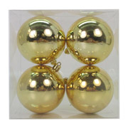 Набір ялинкових куль 8 см 4 шт Novogod'ko 974909 золото глянець