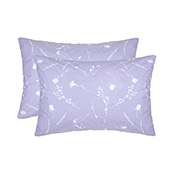 Набор из двух наволочек Васильки бязь Home Line белые на лавандовом