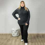 Светр жіночий Олівія oversize Art Knit чорний меланж