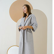 Халат жіночий вафельний з капюшоном P-201 Cosy сірий