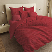 Постільна білизна бязь люкс Ромбики червоні Selena 100961