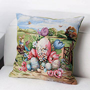 Декоративна гобеленова великодня подушка Яскраві писанки Настрій Прованс